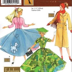 PDF Copy Sewing Pattern Simplicity 9840 Clothes for Barbie and Fashion Dolls 11 1\2 inch