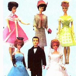 PDF Copy Sewing Pattern 1960s MC Calls 7428 for 11 1\2 inch Girl Dolls and 12