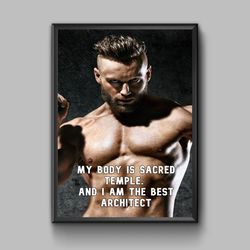 workout motivation quote poster, digital download