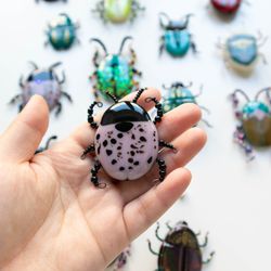 Beetle brooch, Bug pin, Handmade brooch