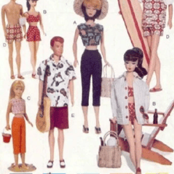 Digital | Vintage Barbie and Ken Sewing Pattern | Wardrobe Clothes for Dolls 11-1/2" - 12" | FRENCH PDF TEMPLATE