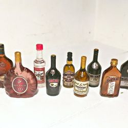 Dollhouse miniature 1:12 alcohol, whiskey, brandy, cognac, liqueur