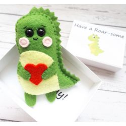 Dinosaur toy, Pocket hug, Long distance friendship, 1 year anniversary gift for boyfriend, Boyfriend birthday gift, Puns