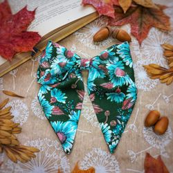 hair bows, silk bow for hair, hair clip, green bow for hair, mori kei, cottagecore bows,lolita hair bow, goblincore.