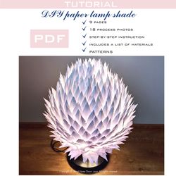 DIY paper lamp shade patterns in pdf tutorial. Lamp shades for wedding ceremony for interior decor & wedding centerpiece