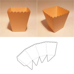 popcorn box template, pop corn box, chips box, chip box, snack box, snacks box, french fry box, svg, pdf, cricut, dxf