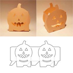 Pumpkin box template, pumpkin tray, halloween box, halloween gift box, pumpkin gift box, SVG, PDF, Cricut, Silhouette