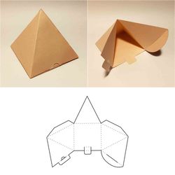 Pyramid box template, pyramid shaped box, pyramid gift box, pyramid container, SVG, PDF, Cricut, Silhouette, 8.5x11, A4