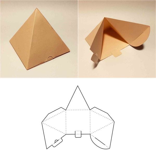 Pyramid box template, pyramid shaped box, pyramid gift box, | Inspire ...