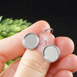 Evil Eye Mirror Earrings Glass Mirror Silver Stainless Steel Earrings Minimalist Protection Amulet Earrings Jewelry 8011