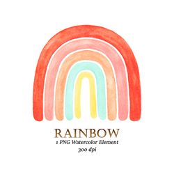 Watercolor rainbow PNG, Hand drawn rainbow, Rainbow clip art, Baby shower graphics, Kids birthday clipart