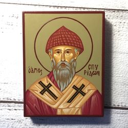 Saint Spiridon of Trimifunt | Hand-painted icon | Christian icon | Christian gift | Orthodox icon | Byzantine icons