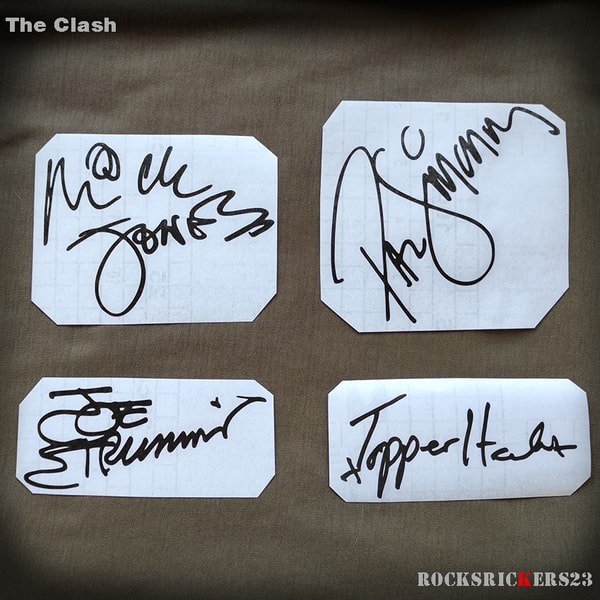 Authentic Autograph Sticker Label The Clash autographs stickers Joe Strummer, Paul Simonon, Mi | Inspire ...