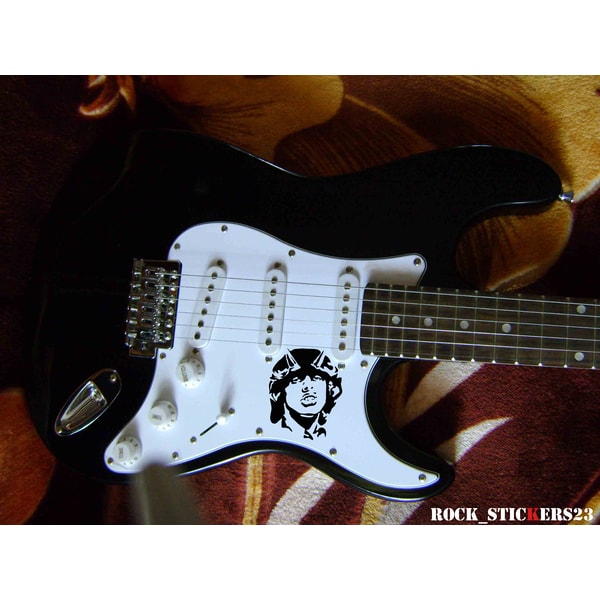 Angus Young vinyl portrait stickers guitar, car, laptop ac/d | Inspire ...