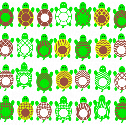 bundle turtle monogram frame svg files, digital download, 32 designs