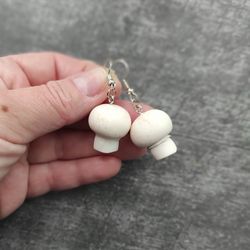 Food earrings - champignons - polymer clay earrings - weird earrings