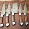 5 PC Custom Handmade Forged Damascus Steel Chef Knivesjpeg