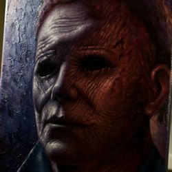 Original Michael Myers oil painting, Halloween Ends, Hand painted, Halloween gift