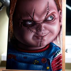 Original Chucky oil painting, Childs Play, Hand painted, Halloween gift