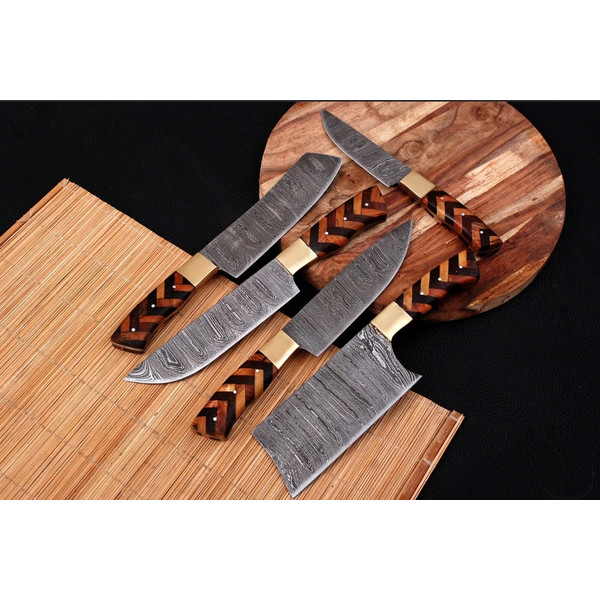 5 PC Custom Handmade Hand Forged Damascus Steel Chef.jpeg
