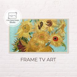 Samsung Frame TV Art | Vincent Van Gogh 4k Vintage Sunflowers Art for Frame TV | Oil paintings | Instant Download