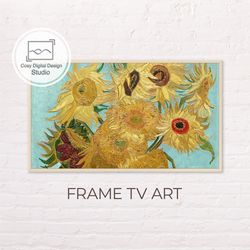 samsung frame tv art | vincent van gogh 4k vintage sunflowers art for frame tv | oil paintings | instant download