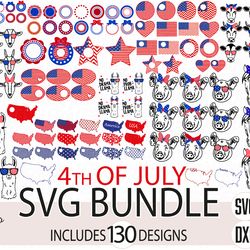 Bundle 4th of July SVG files, Digital download, 130 Designs
