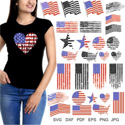 American Flag SVG, Distressed USA Flag, Grunge USA Flag SVG