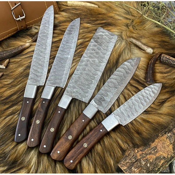 5 Pc Handmade Forged Damascus Steel Chef Knife Set Kitchen.jpeg