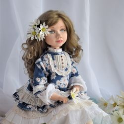 Textile doll Sasha Interior Collectible handmade doll Articulated doll