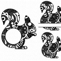 squirrel zentangle svg,  animals svg files, digital download