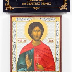 The Holy Martyr Inna orthodox wooden icon compact size 2.3x3.5" orthodox gift free shipping