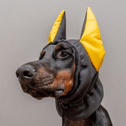 Doberman Winter Ear Warmer Handmade Pitbull Hat Custom Doberman Winter Snood Dog CUSTOM-MADE Hat Dog Clothing Fleece Dog