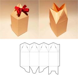 Rocket box template, bow box, bow gift box, rocket gift box, shell box, shell gift box, SVG, DXF, PDF, Cricut
