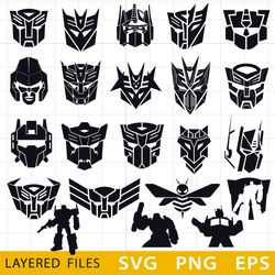 Transformers layered SVG, Cricut file, Cut files, Layered digital vector file, Digital download, Decor, Decal