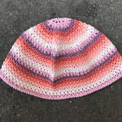 Bucket crocheted hat, Womens sun bonnet