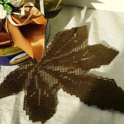 FSL Chestnut Leaf machine embroidery design DIGITAL files freestanding lace doily
