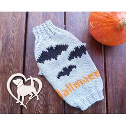 Halloween dog sweater for small dogs. Puppy sweater. Cute pet clothes.