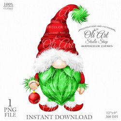 Christmas Gnome Png, Digital Clipart, Cute characters. Sublimation Png, Design Digital Download. OliArtStudioShop