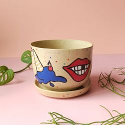 Small plant pot, handmade ceramic planter, modern home decor, unique gift for a houseplant lover