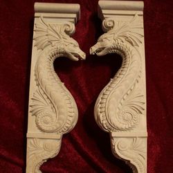wall corbel large wooden dragon shelf carved bracket fireplace surround cabinet corbel