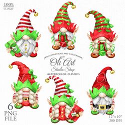 Christmas elf gnomes clipart, christmas Elf, cute characters. Sublimation Png, Design Digital Download. OliArtStudioShop
