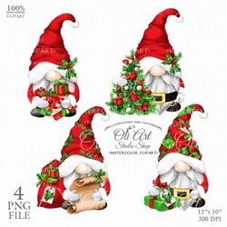 Christmas Digital Clipart. Santa Claus gnome. Sublimation Png, Design Digital Download. OliArtStudioShop