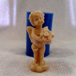Standing angel with flowers - silicone mold
