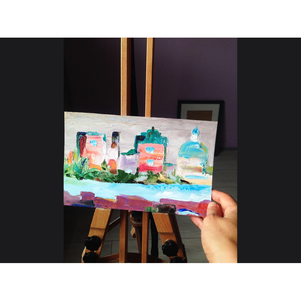 city oil paintiing Italy original art Rome Florence abstract -16.jpg