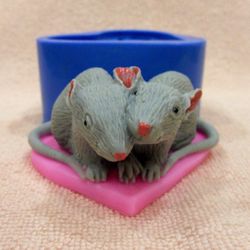 Rats in love - silicone mold