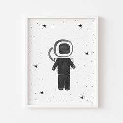 Astronaut, Astronaut poster for nursery, Astronaut printable wall art, Space themed print for kids, Cute Space print