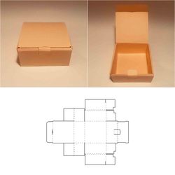 square box template, shipping box, mailing box, corrugated box, storage box, svg, pdf, cricut, silhouette, 8.5x11, a4