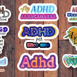 9 Design Crafter Stickers Clip Art ADHD Neuro Graphic Bundle