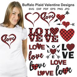 Buffalo Plaid Heart SVG, Plaid Love SVG, Valentine Heart SVG